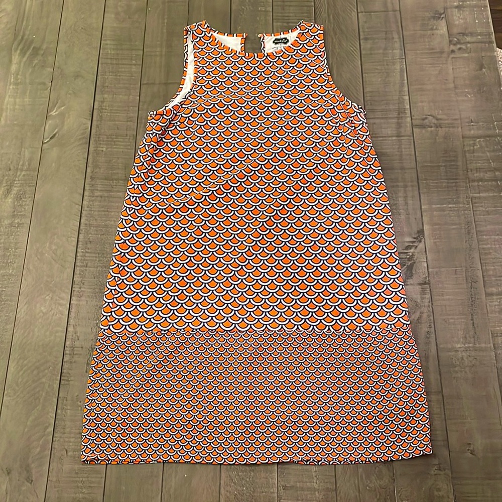 Womens Mud pie orange and navy dress